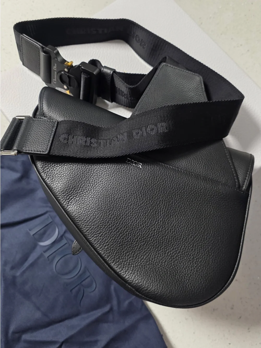 Dior Black Saddle Shoulder Bag
